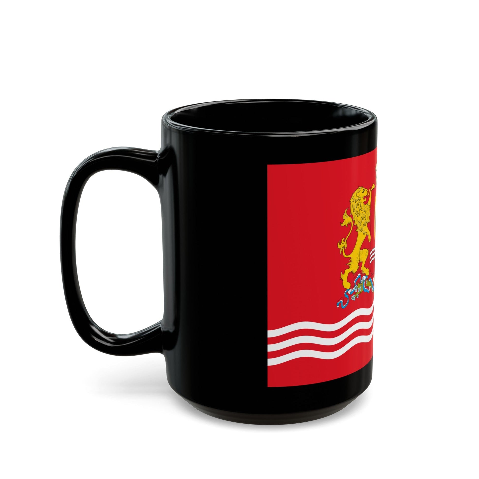 Flag of Ivanovo Oblast Russia - Black Coffee Mug-The Sticker Space