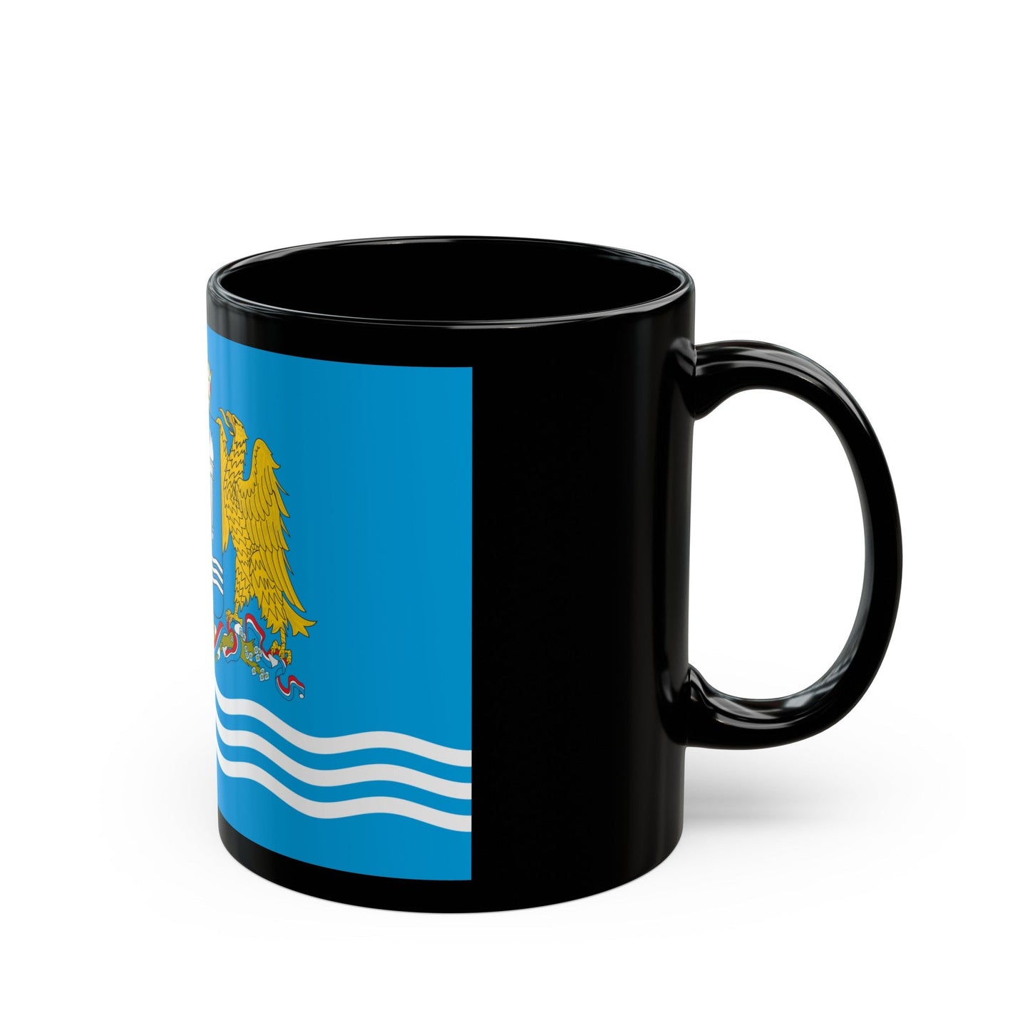 Flag of Ivanovo Oblast Russia - Black Coffee Mug-The Sticker Space