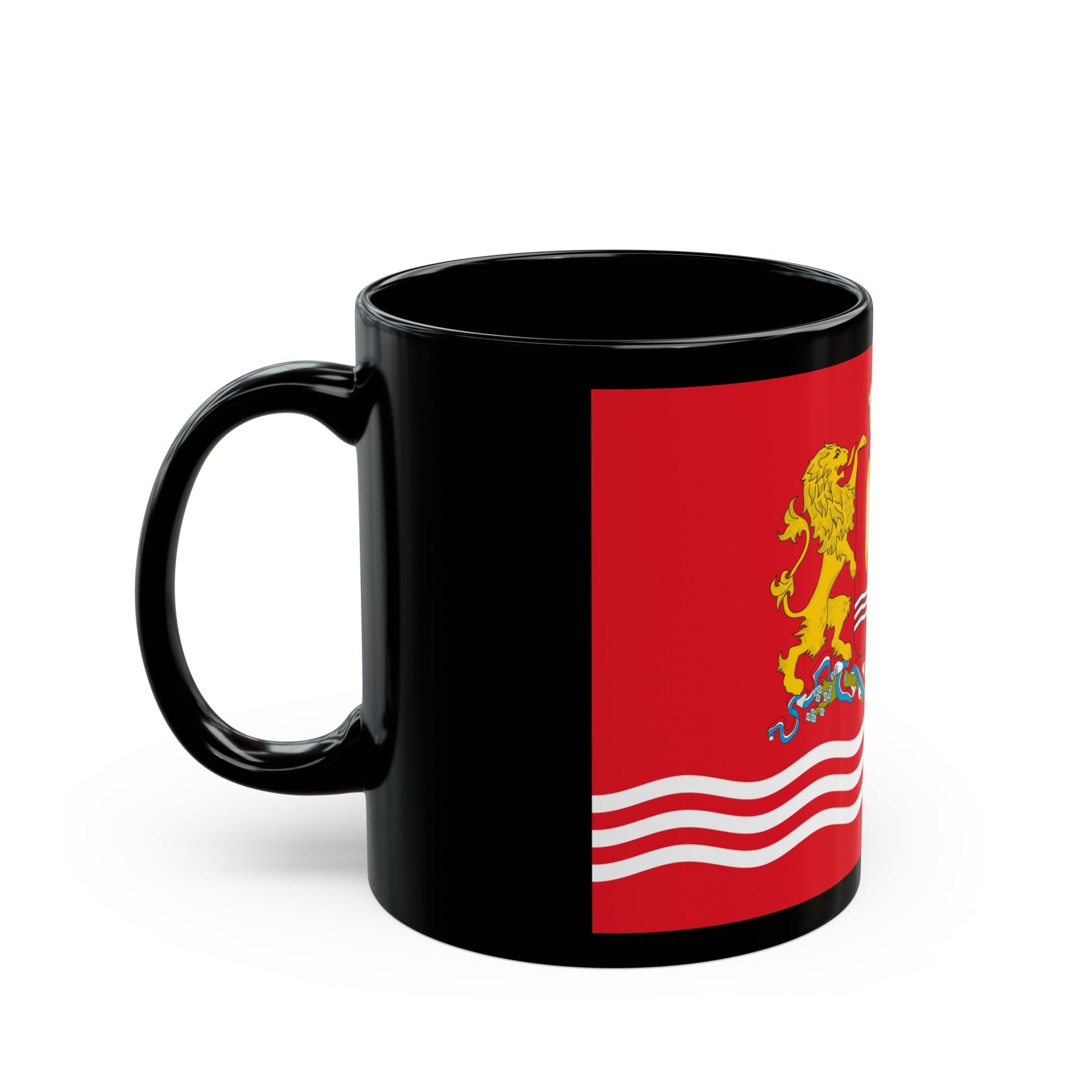 Flag of Ivanovo Oblast Russia - Black Coffee Mug-The Sticker Space