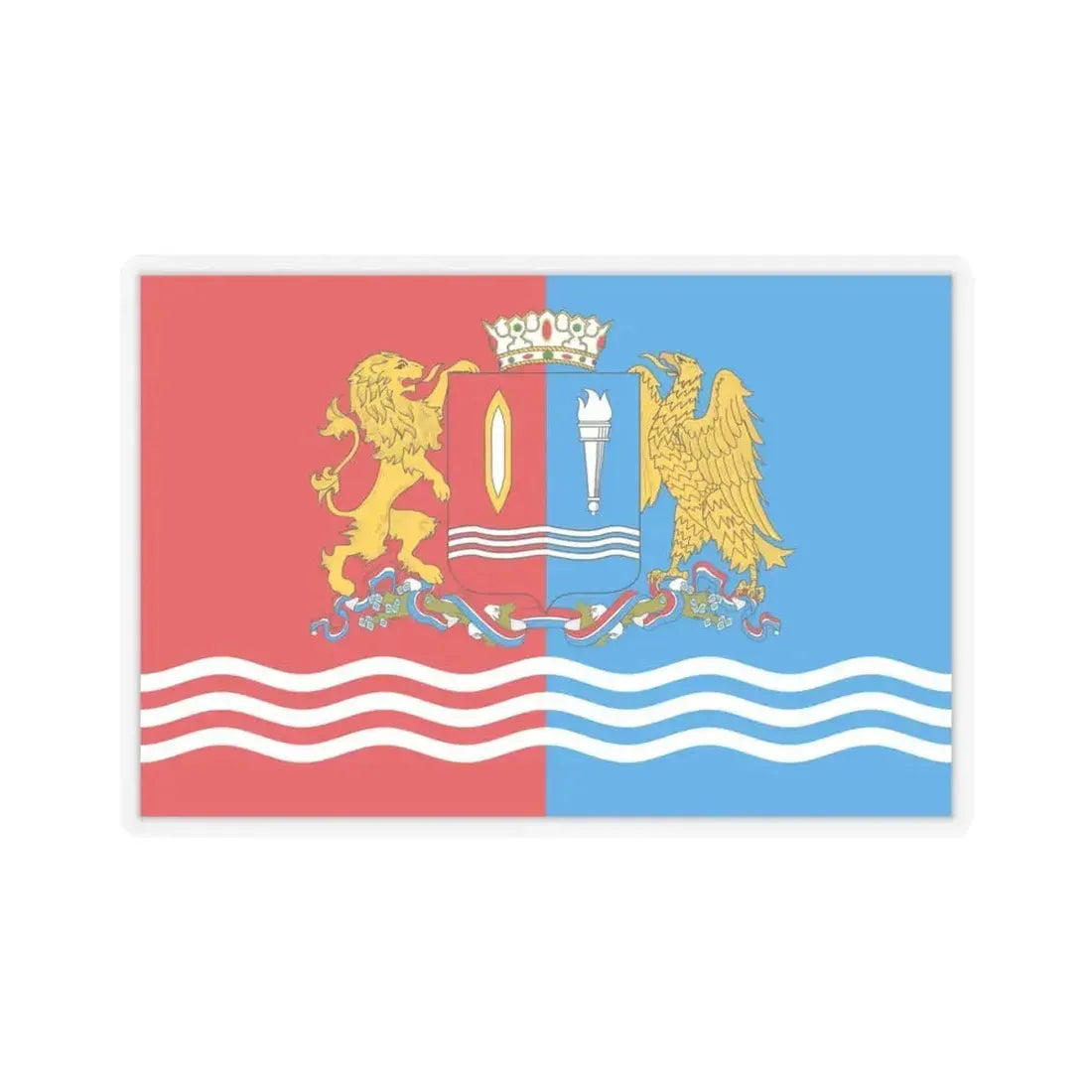 Flag of Ivanovo Oblast Russia - STICKER Vinyl Kiss-Cut Decal 6 Inch Transparent - The Sticker Space