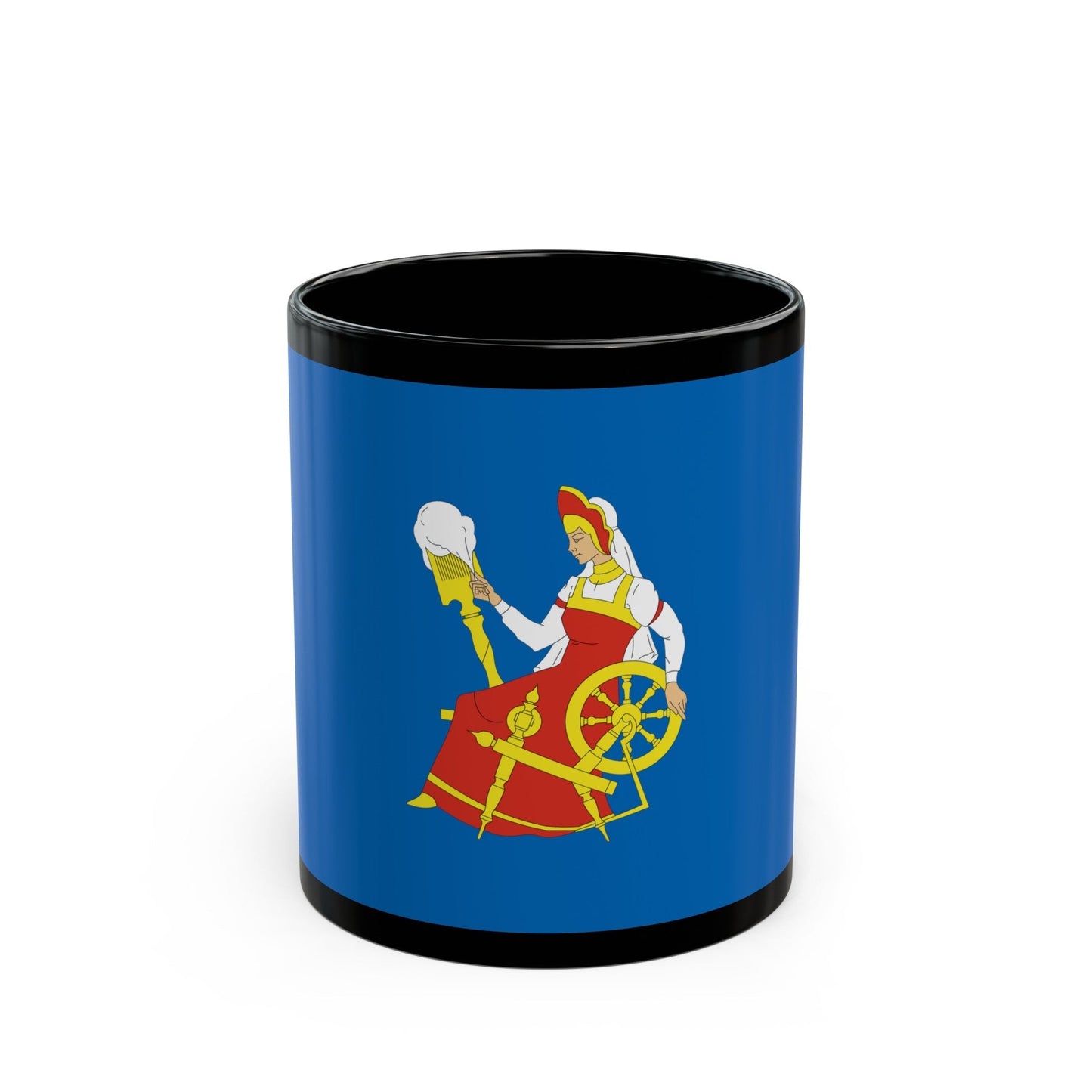 Flag of Ivanovo Russia - Black Coffee Mug-11oz-The Sticker Space