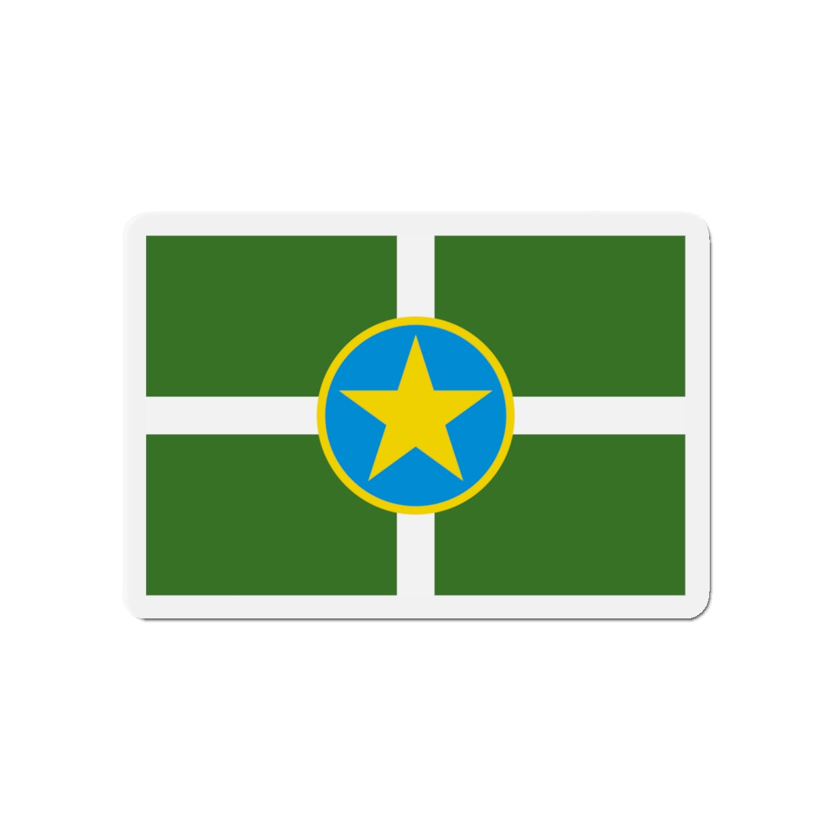 Flag of Jackson Mississippi - Die-Cut Magnet-4" x 4"-The Sticker Space