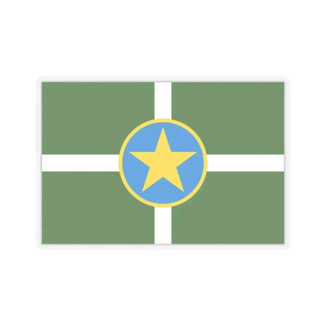 Flag of Jackson, Mississippi - STICKER Vinyl Kiss-Cut Decal 2 Inch Transparent - The Sticker Space