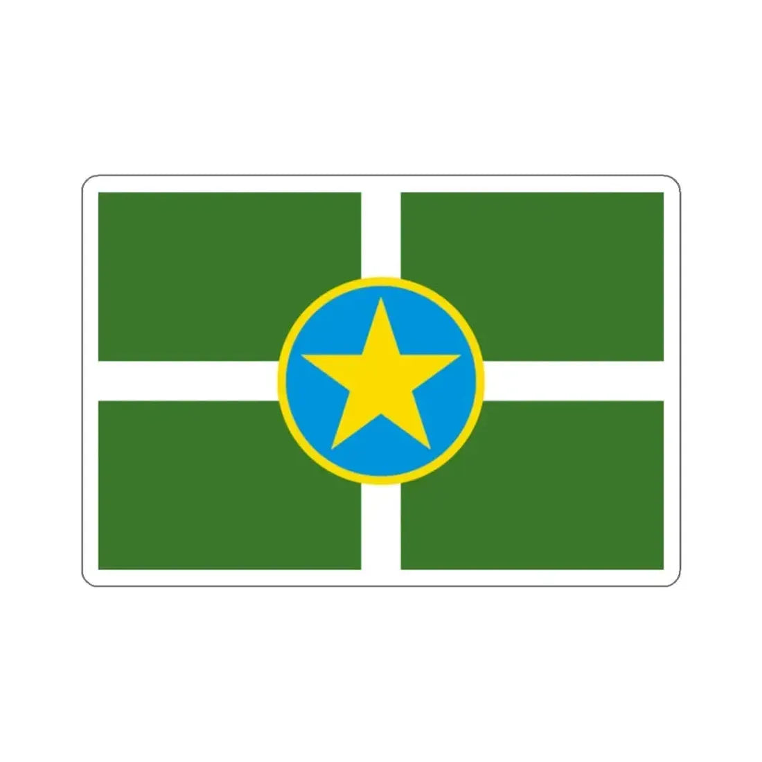 Flag of Jackson, Mississippi - STICKER Vinyl Kiss-Cut Decal 2 Inch White - The Sticker Space