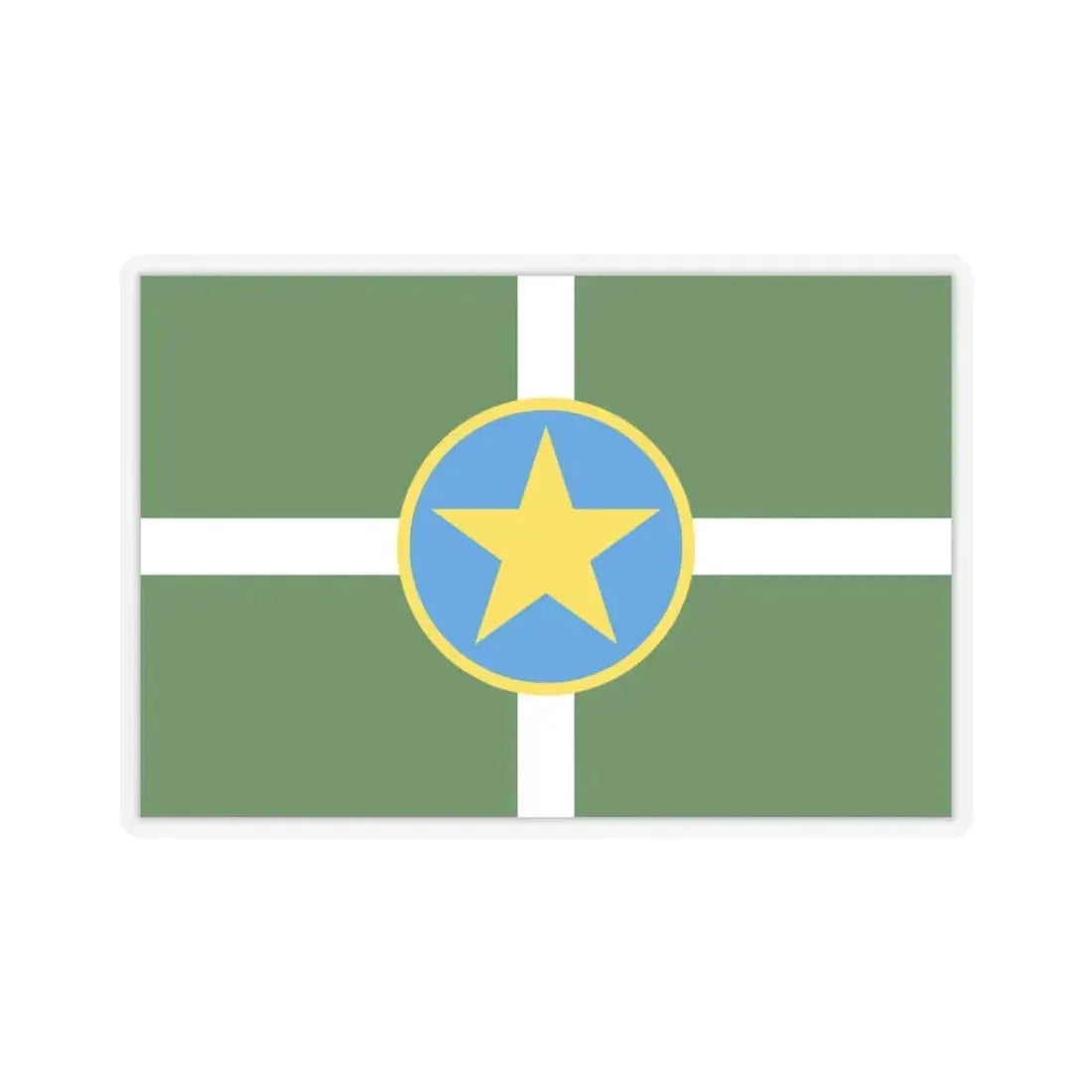 Flag of Jackson, Mississippi - STICKER Vinyl Kiss-Cut Decal 3 Inch Transparent - The Sticker Space