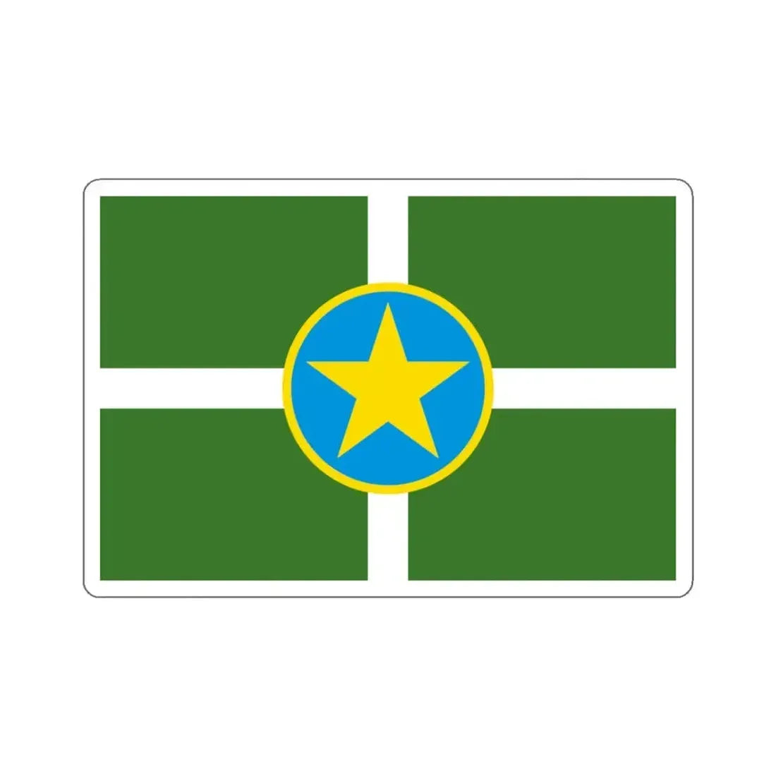 Flag of Jackson, Mississippi - STICKER Vinyl Kiss-Cut Decal 3 Inch White - The Sticker Space