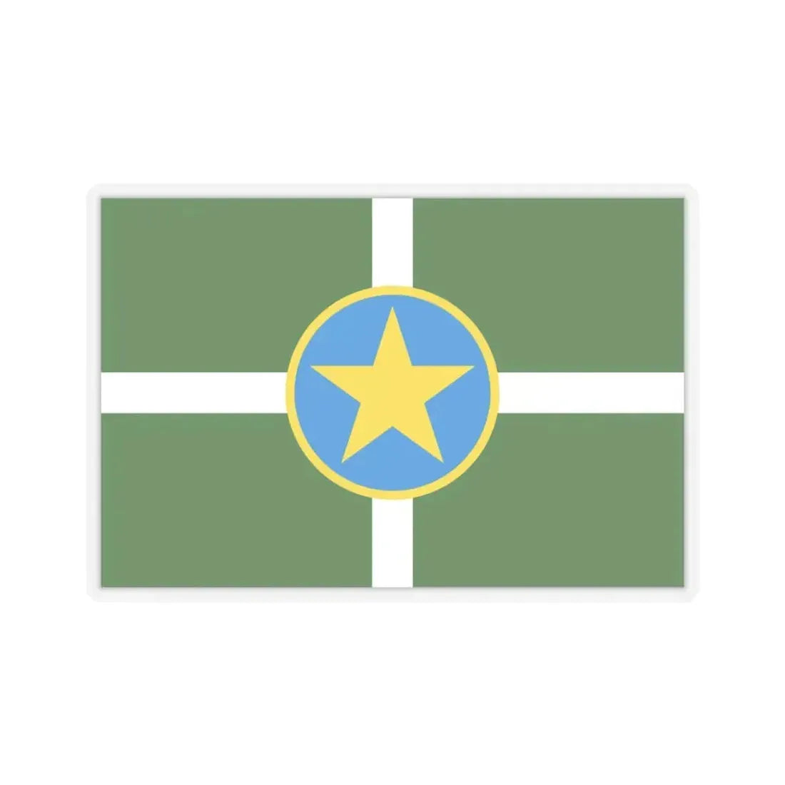 Flag of Jackson, Mississippi - STICKER Vinyl Kiss-Cut Decal 4 Inch Transparent - The Sticker Space