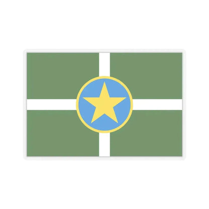 Flag of Jackson, Mississippi - STICKER Vinyl Kiss-Cut Decal 4 Inch Transparent - The Sticker Space