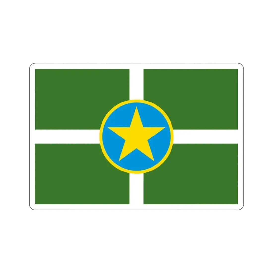 Flag of Jackson, Mississippi - STICKER Vinyl Kiss-Cut Decal 4 Inch White - The Sticker Space