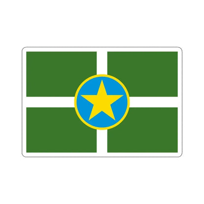 Flag of Jackson, Mississippi - STICKER Vinyl Kiss-Cut Decal 4 Inch White - The Sticker Space