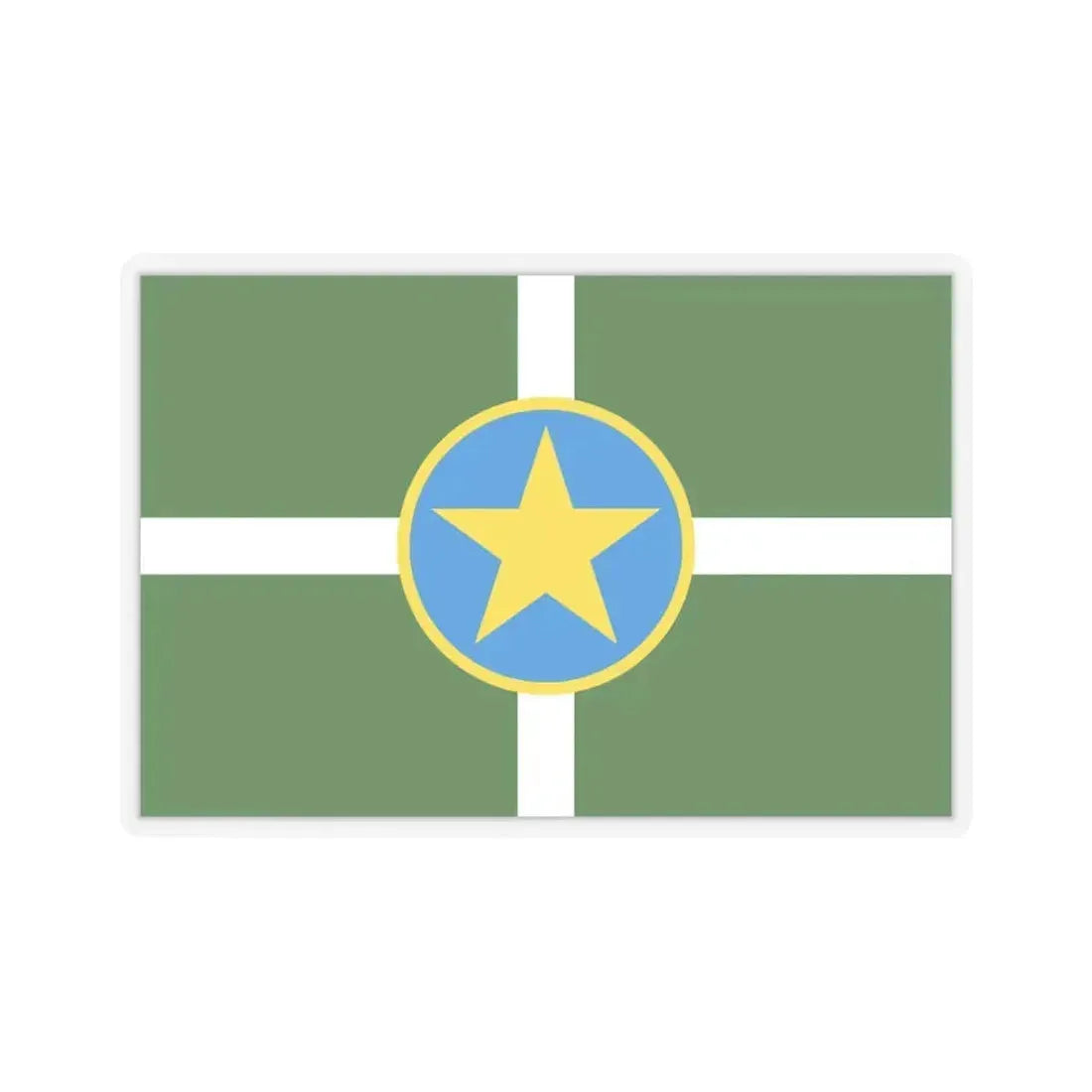 Flag of Jackson, Mississippi - STICKER Vinyl Kiss-Cut Decal 6 Inch Transparent - The Sticker Space