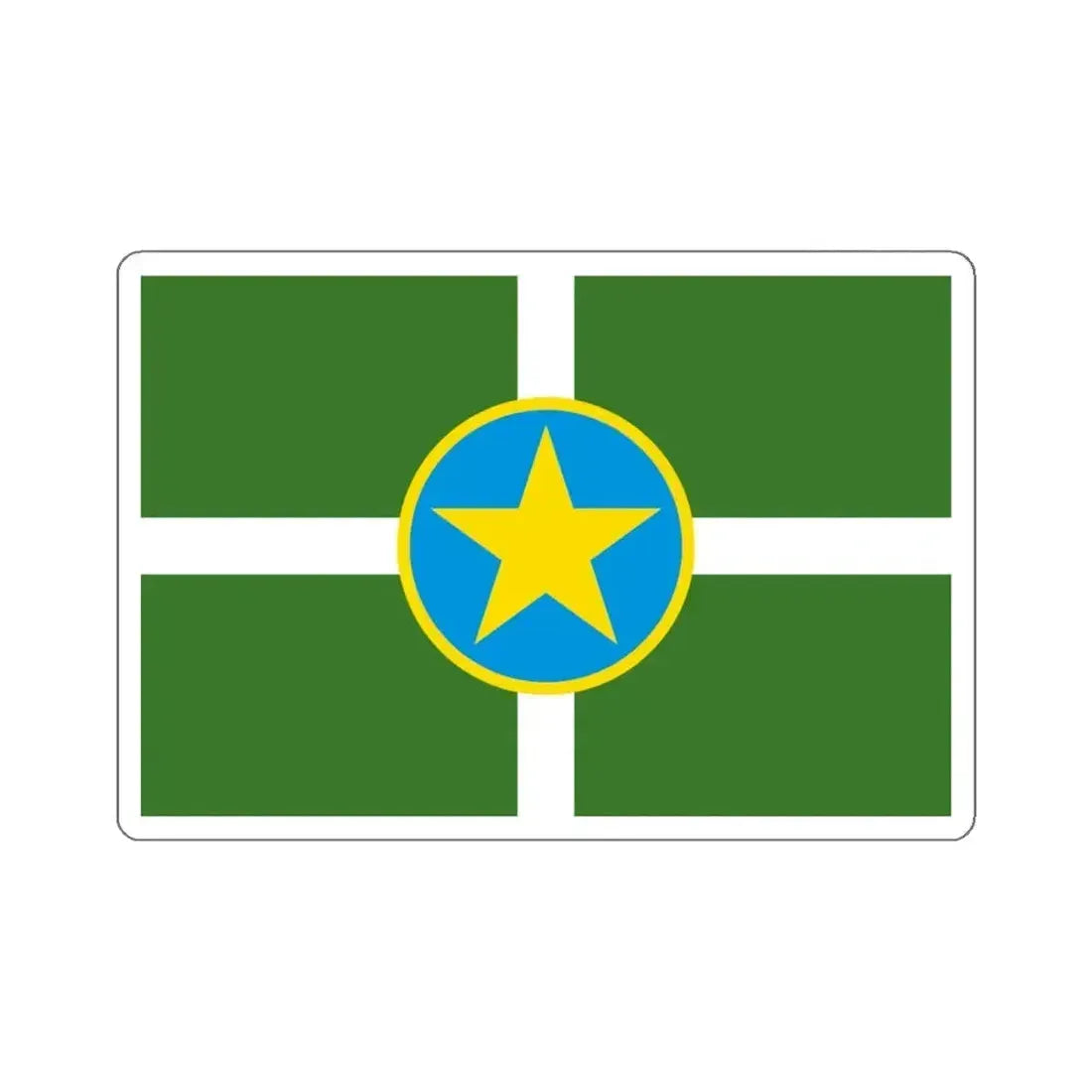 Flag of Jackson, Mississippi - STICKER Vinyl Kiss-Cut Decal 6 Inch White - The Sticker Space