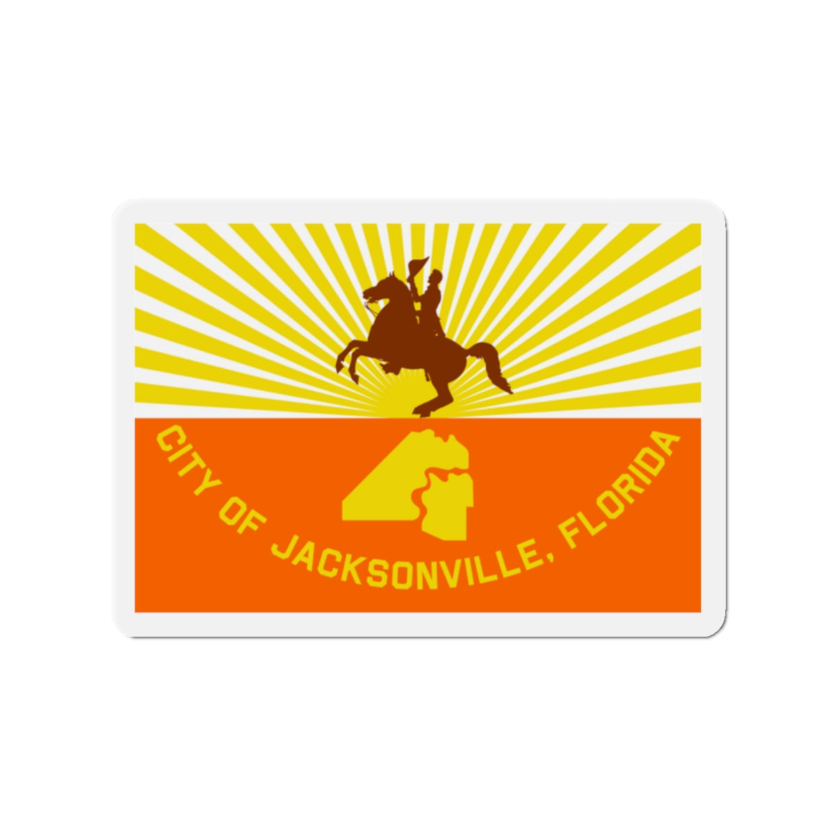 Flag of Jacksonville Florida - Die-Cut Magnet-2" x 2"-The Sticker Space