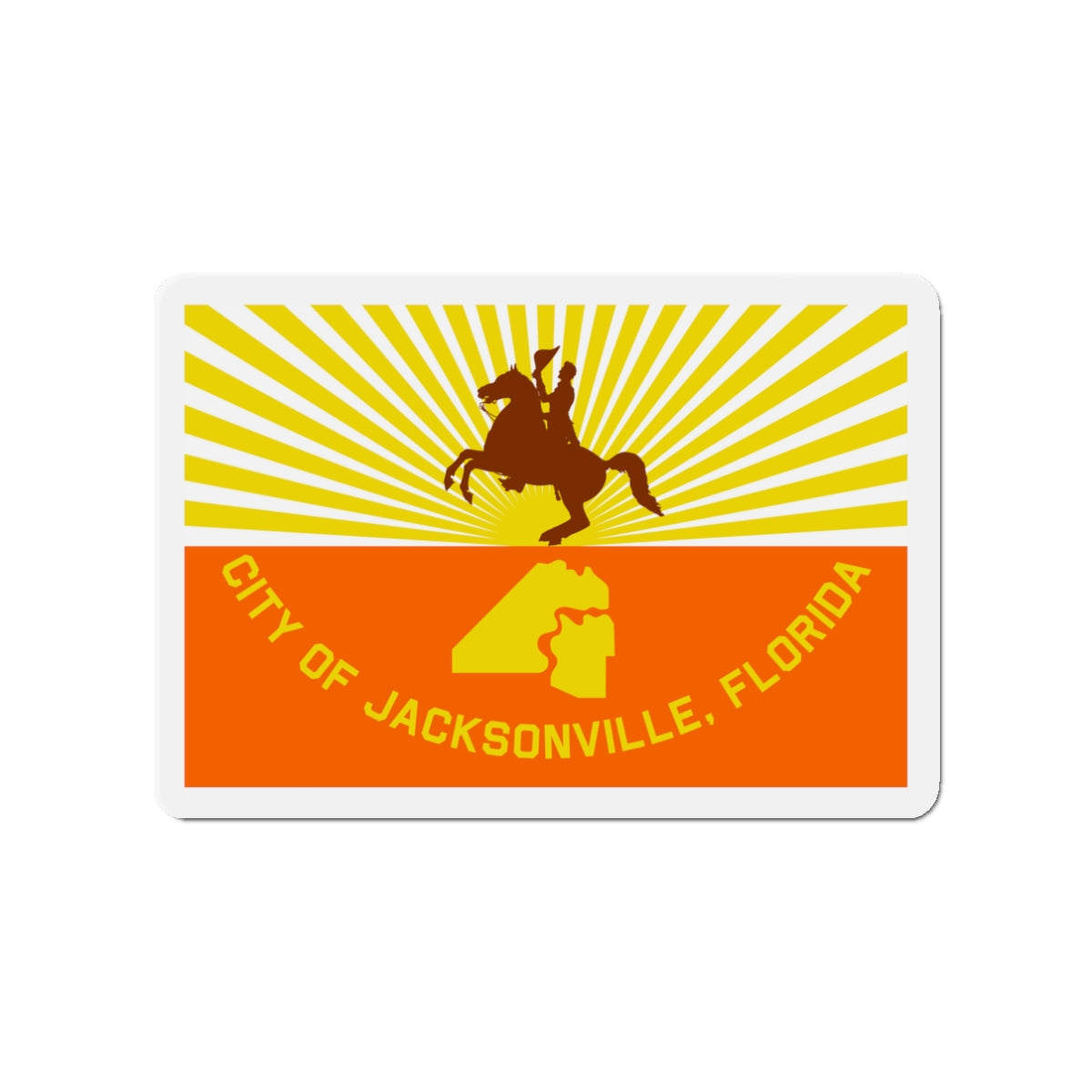 Flag of Jacksonville Florida - Die-Cut Magnet-3" x 3"-The Sticker Space