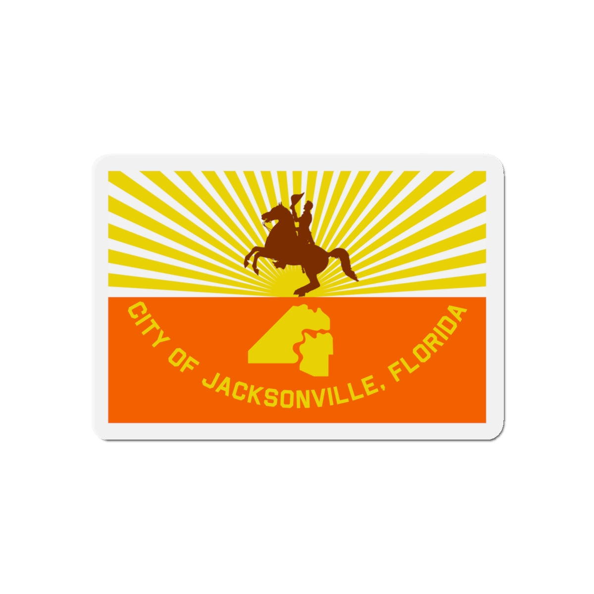 Flag of Jacksonville Florida - Die-Cut Magnet-5" x 5"-The Sticker Space