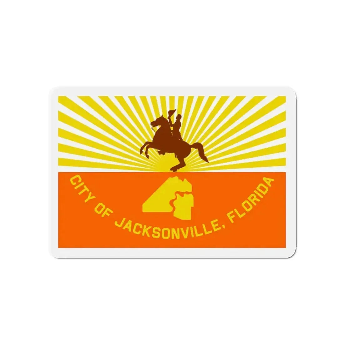 Flag of Jacksonville Florida - Refrigerator Magnet 3 Inch - The Sticker Space