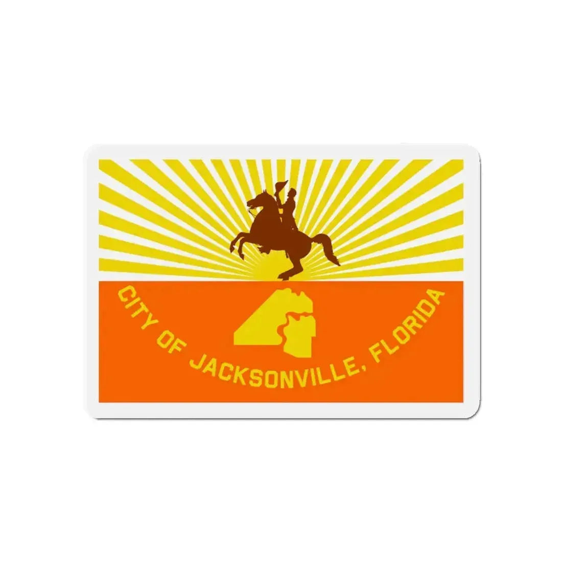 Flag of Jacksonville Florida - Refrigerator Magnet 4 Inch - The Sticker Space