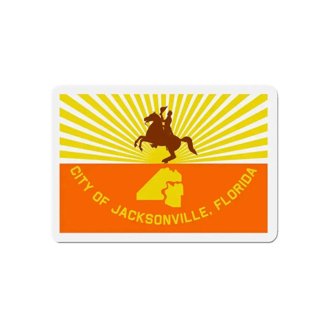Flag of Jacksonville Florida - Refrigerator Magnet 5 Inch - The Sticker Space