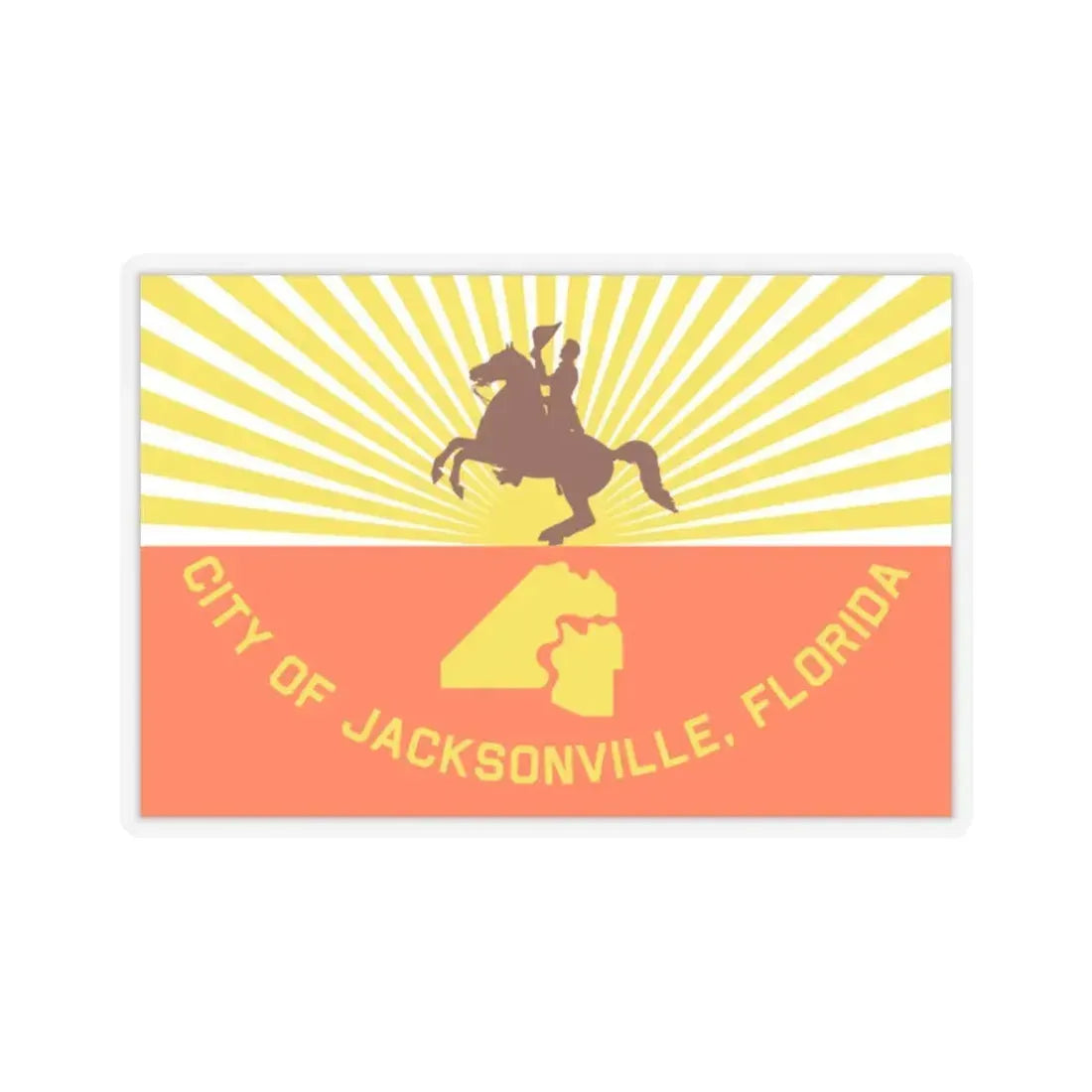Flag of Jacksonville, Florida - STICKER Vinyl Kiss-Cut Decal 2 Inch Transparent - The Sticker Space