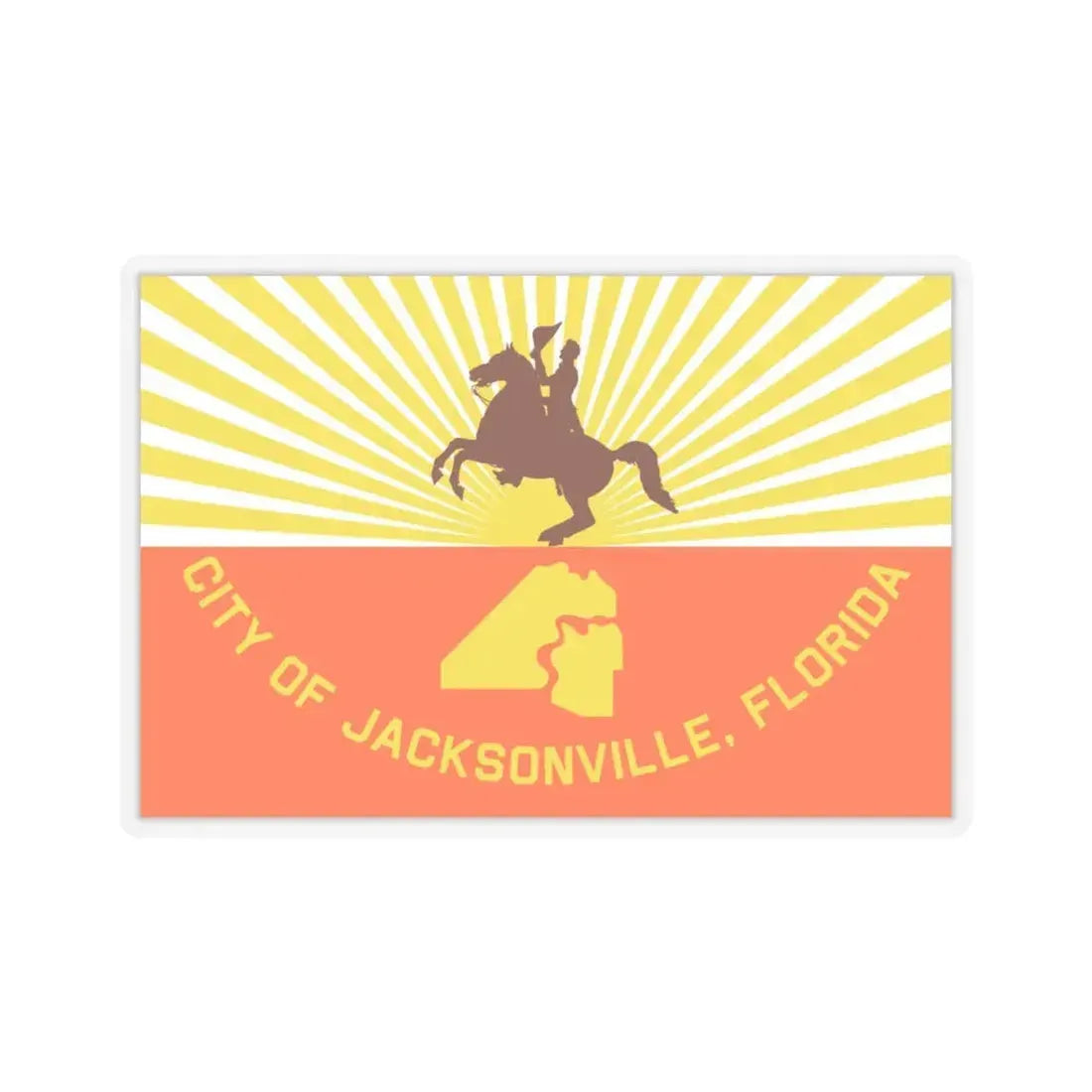 Flag of Jacksonville, Florida - STICKER Vinyl Kiss-Cut Decal 3 Inch Transparent - The Sticker Space
