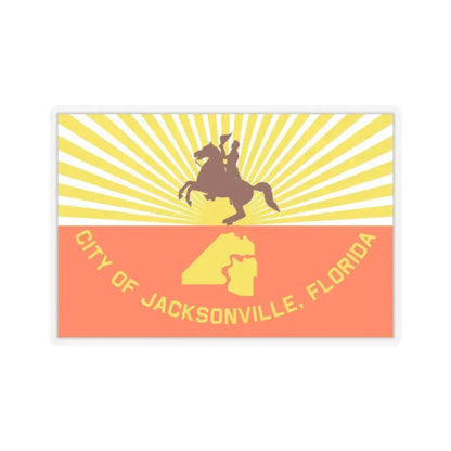 Flag of Jacksonville, Florida - STICKER Vinyl Kiss-Cut Decal 3 Inch Transparent - The Sticker Space