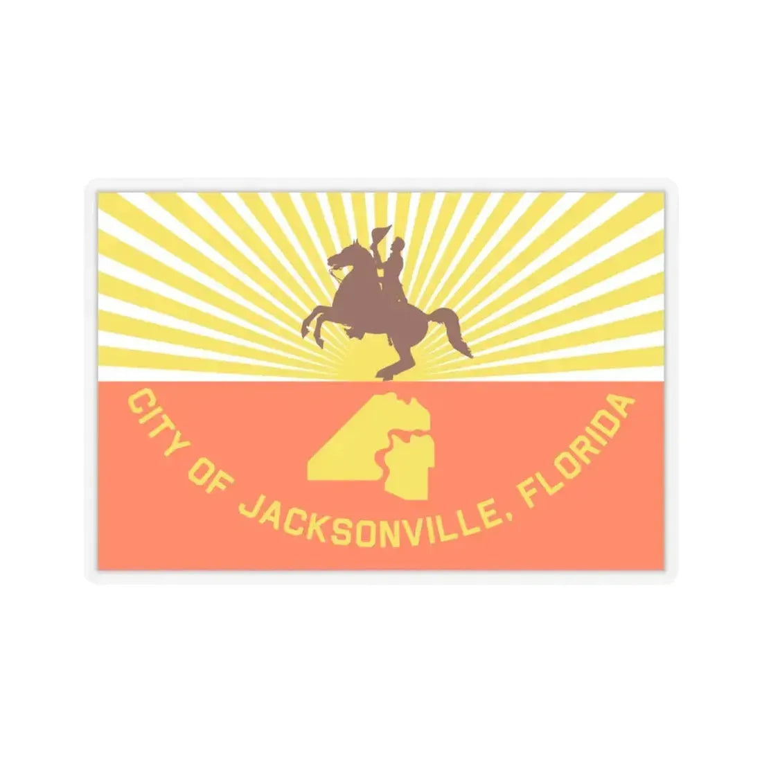 Flag of Jacksonville, Florida - STICKER Vinyl Kiss-Cut Decal 4 Inch Transparent - The Sticker Space
