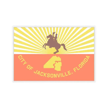 Flag of Jacksonville, Florida - STICKER Vinyl Kiss-Cut Decal 4 Inch Transparent - The Sticker Space