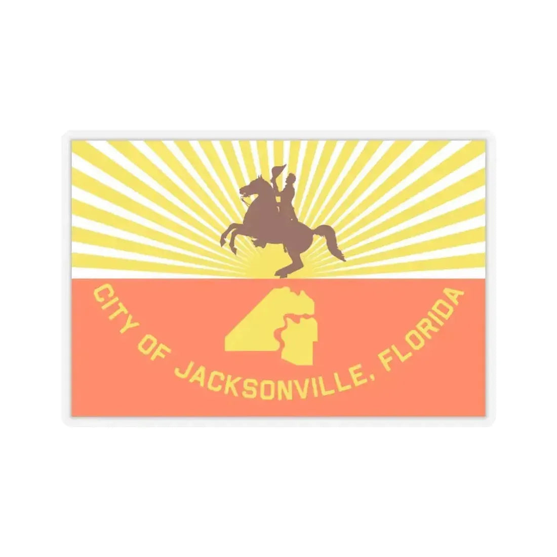 Flag of Jacksonville, Florida - STICKER Vinyl Kiss-Cut Decal 6 Inch Transparent - The Sticker Space