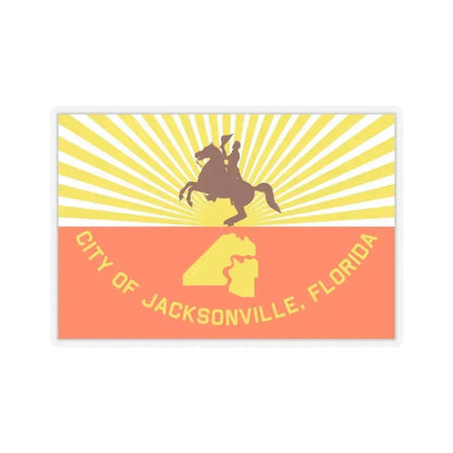 Flag of Jacksonville, Florida - STICKER Vinyl Kiss-Cut Decal 6 Inch Transparent - The Sticker Space