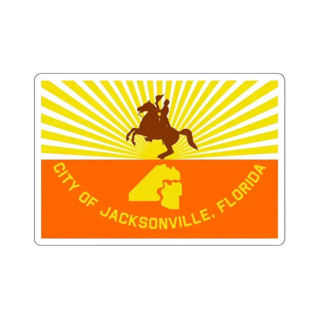 Flag of Jacksonville, Florida - STICKER Vinyl Kiss-Cut Decal 6 Inch White - The Sticker Space