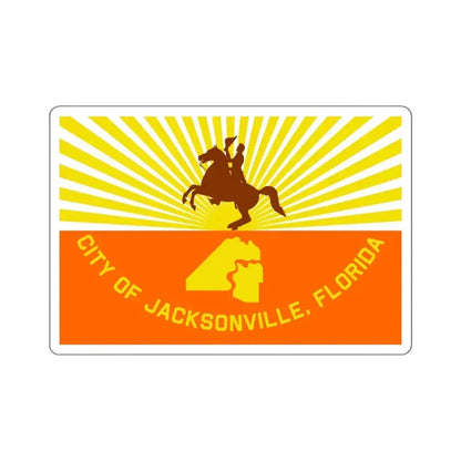 Flag of Jacksonville, Florida - STICKER Vinyl Kiss-Cut Decal 6 Inch White - The Sticker Space