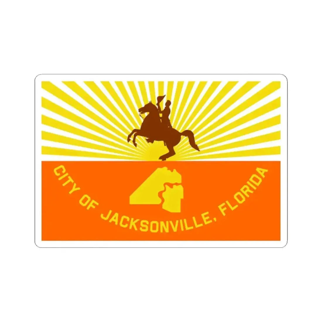 Flag of Jacksonville Florida (United States) STICKER Vinyl Kiss-Cut Decal 2 Inch White - The Sticker Space