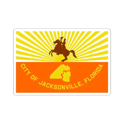 Flag of Jacksonville Florida (United States) STICKER Vinyl Kiss-Cut Decal 2 Inch White - The Sticker Space