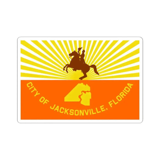 Flag of Jacksonville Florida (United States) STICKER Vinyl Kiss-Cut Decal 2 Inch White - The Sticker Space