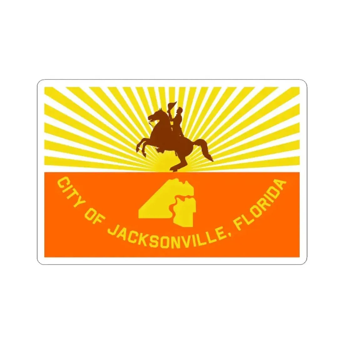 Flag of Jacksonville Florida (United States) STICKER Vinyl Kiss-Cut Decal 3 Inch White - The Sticker Space