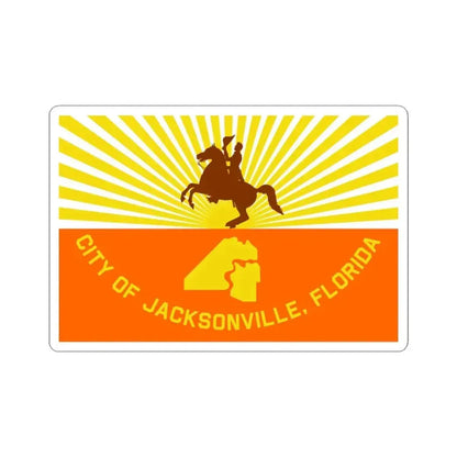 Flag of Jacksonville Florida (United States) STICKER Vinyl Kiss-Cut Decal 3 Inch White - The Sticker Space