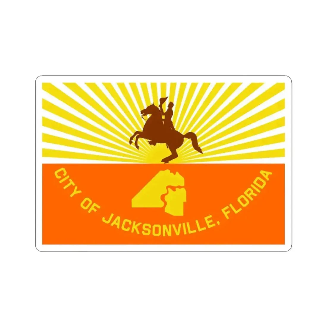 Flag of Jacksonville Florida (United States) STICKER Vinyl Kiss-Cut Decal 4 Inch White - The Sticker Space
