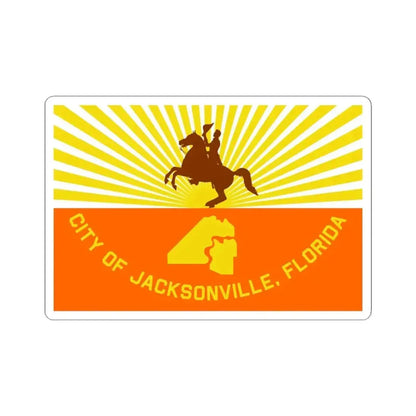 Flag of Jacksonville Florida (United States) STICKER Vinyl Kiss-Cut Decal 4 Inch White - The Sticker Space