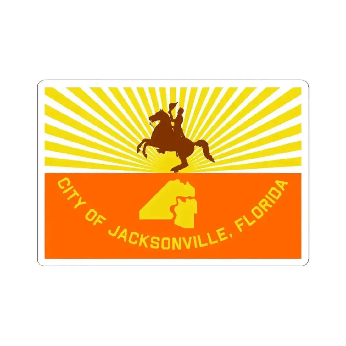 Flag of Jacksonville Florida (United States) STICKER Vinyl Kiss-Cut Decal 6 Inch White - The Sticker Space