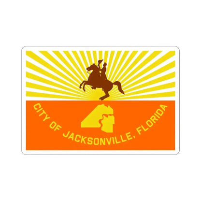 Flag of Jacksonville Florida (United States) STICKER Vinyl Kiss-Cut Decal 6 Inch White - The Sticker Space