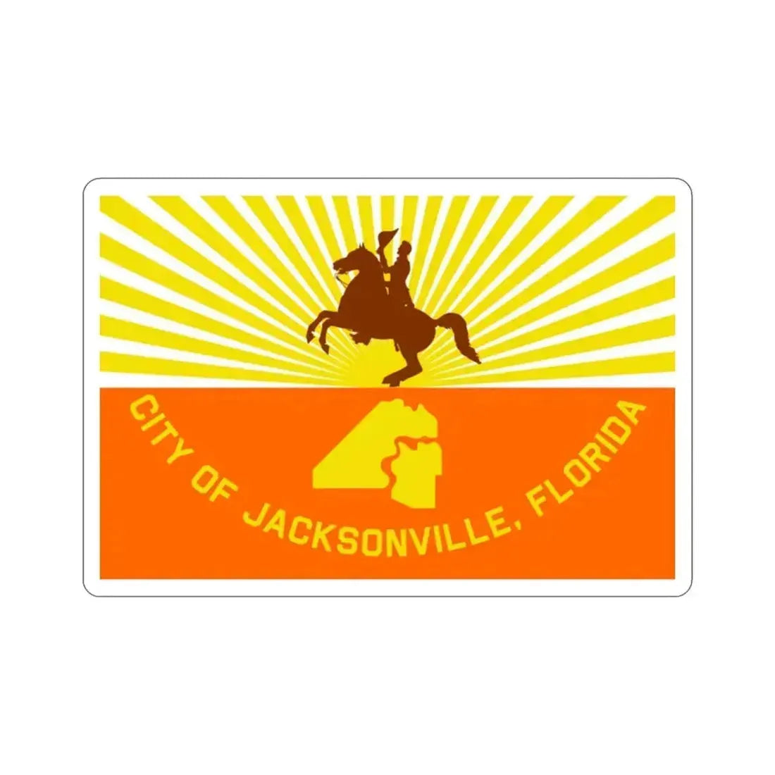 Flag of Jacksonville Florida USA STICKER Vinyl Die-Cut Decal 2 Inch - The Sticker Space