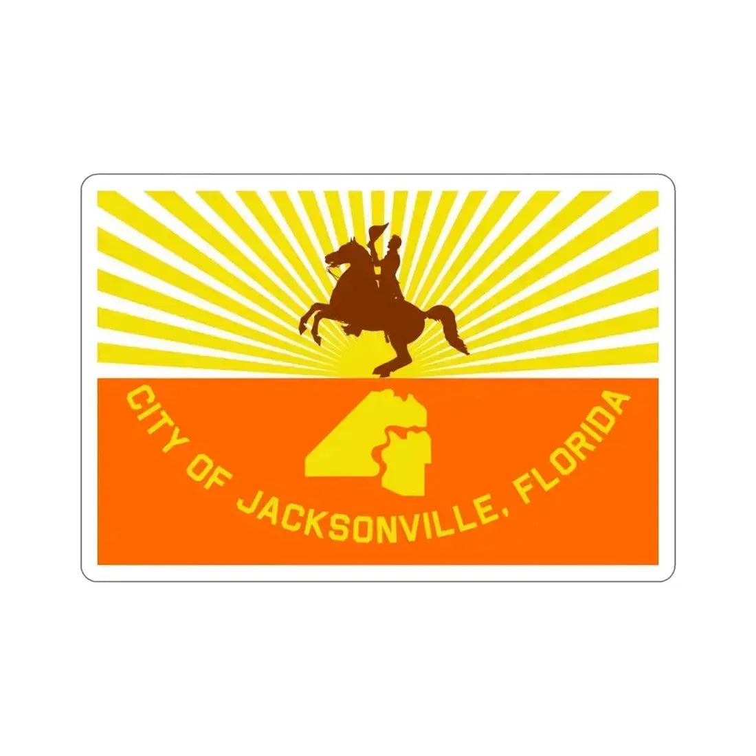 Flag of Jacksonville Florida USA STICKER Vinyl Die-Cut Decal 3 Inch - The Sticker Space