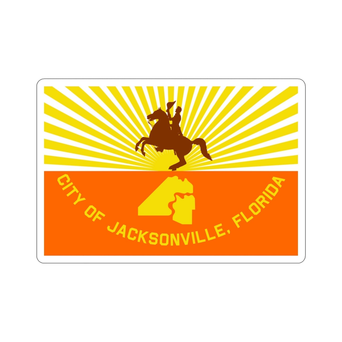 Flag of Jacksonville Florida USA STICKER Vinyl Die-Cut Decal-3 Inch-The Sticker Space