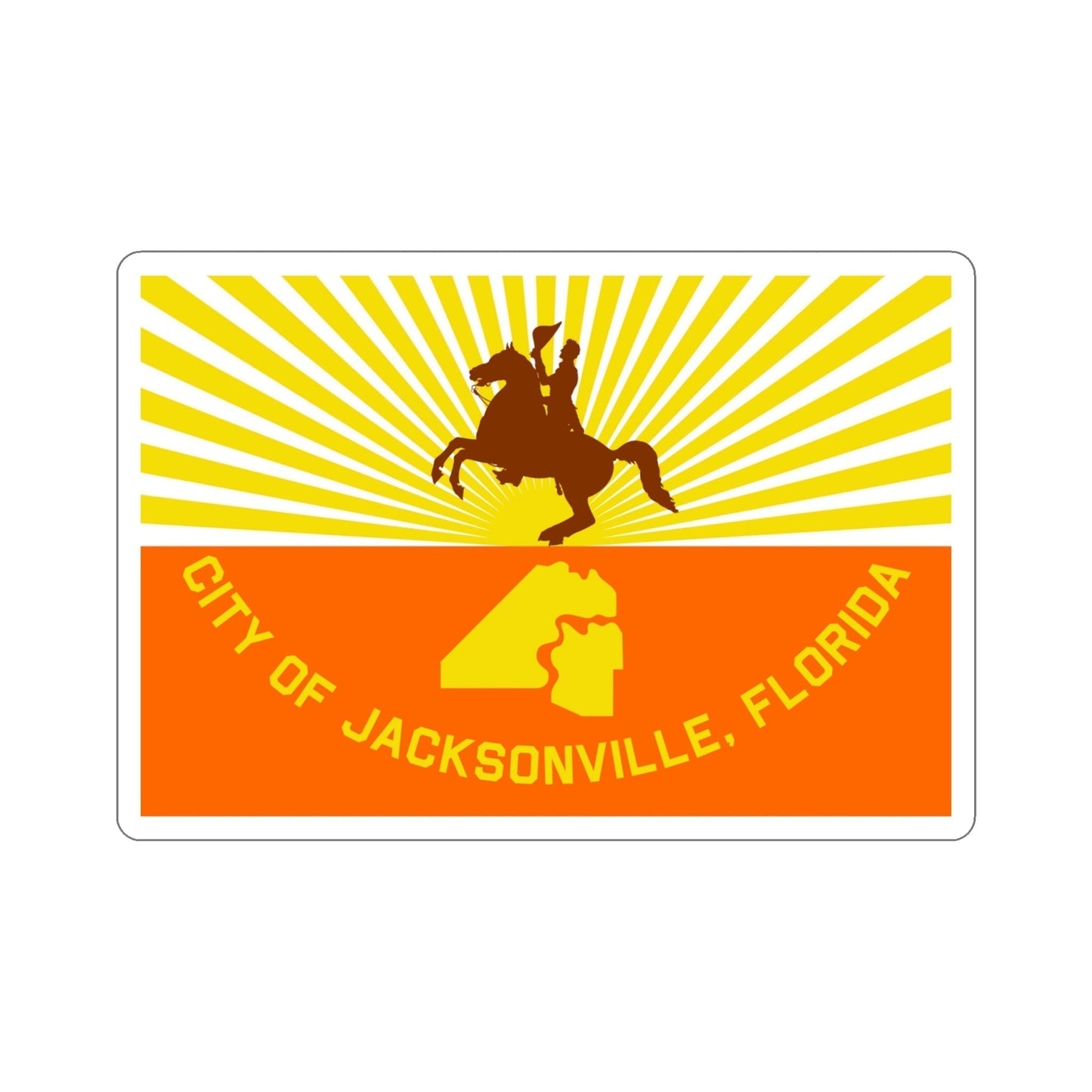 Flag of Jacksonville Florida USA STICKER Vinyl Die-Cut Decal-4 Inch-The Sticker Space