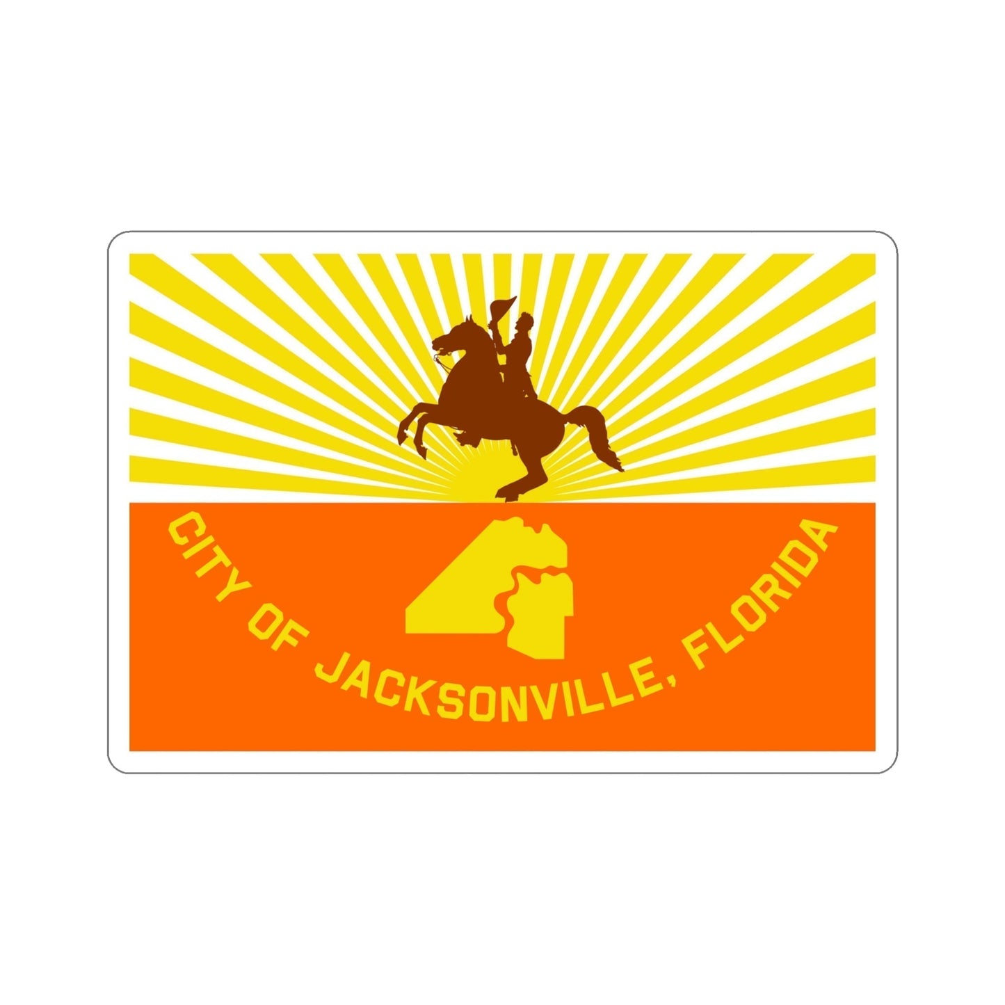 Flag of Jacksonville Florida USA STICKER Vinyl Die-Cut Decal-5 Inch-The Sticker Space