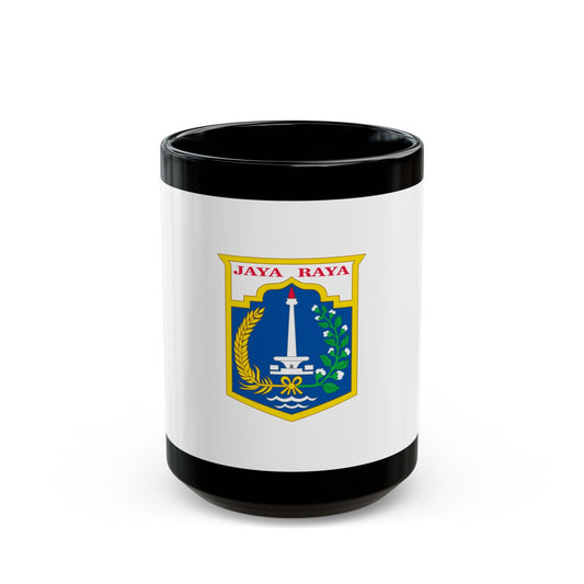 Flag of Jakarta Indonesia - Black Coffee Mug-15oz-The Sticker Space