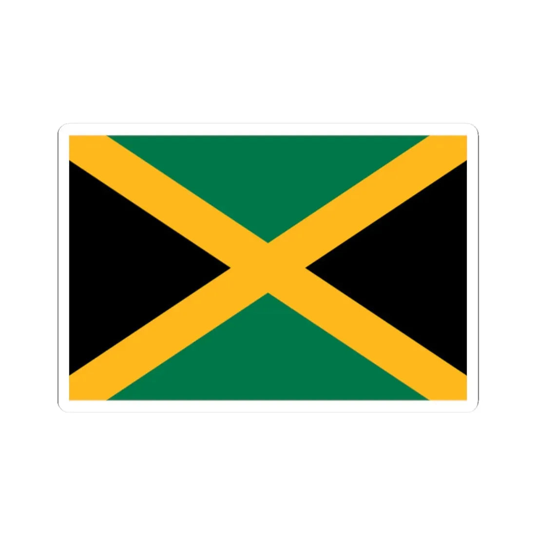 Flag of Jamaica 3-2 (Jamaica) STICKER Vinyl Kiss-Cut Decal 2 Inch White - The Sticker Space