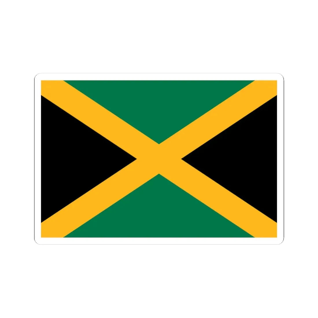 Flag of Jamaica 3-2 (Jamaica) STICKER Vinyl Kiss-Cut Decal 3 Inch White - The Sticker Space