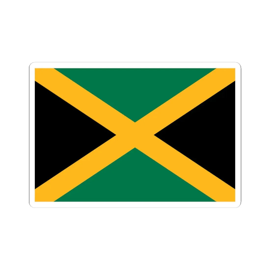 Flag of Jamaica 3-2 (Jamaica) STICKER Vinyl Kiss-Cut Decal 4 Inch White - The Sticker Space