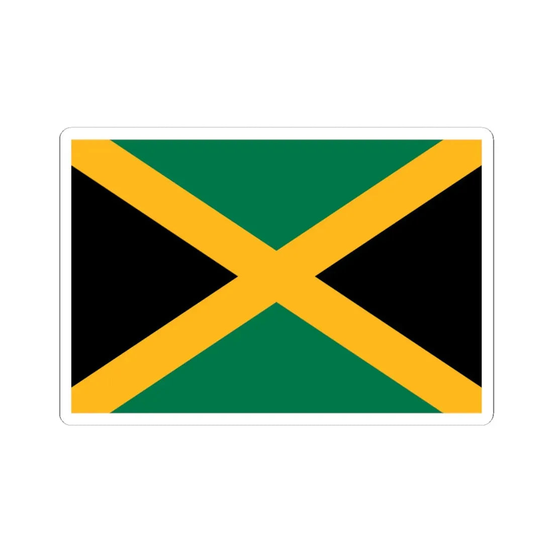 Flag of Jamaica 3-2 (Jamaica) STICKER Vinyl Kiss-Cut Decal 6 Inch White - The Sticker Space